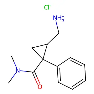 [(1S,2R)-2-(dimethylcarbamoyl)-2-phenylcyclopropyl]methylazanium chloride structure