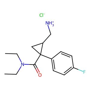 [(1S,2R)-2-(diethylcarbamoyl)-2-(4-fluorophenyl)cyclopropyl]methylazanium chloride structure