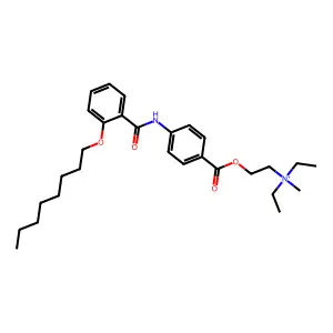 diethyl-methyl-[2-[4-[(2-octoxybenzoyl)amino]benzoyl]oxyethyl]azanium structure
