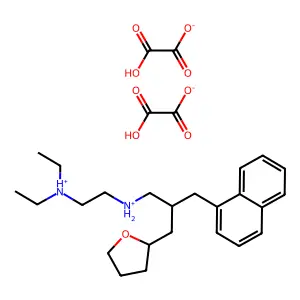 1-Naphthalenepropylamine, N-(2-diethylaminoethyl)-beta-(tetrahydrofurfuryl)-, bioxalate structure