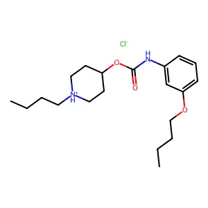 (1-butylpiperidin-1-ium-4-yl) N-(3-butoxyphenyl)carbamate chloride structure