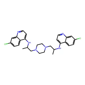 7-chloro-N-[1-[4-[2-[(7-chloroquinolin-4-yl)amino]propyl]piperazin-1-yl]propan-2-yl]quinolin-4-amine structure