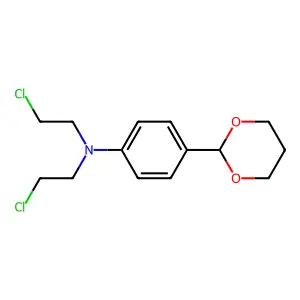 m-DIOXANE, 2-(p-BIS(2-(CHLOROETHYL)AMINO)PHENYL)- structure