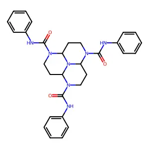 2-N,6-N,10-N-triphenyl-2,6,10,13-tetrazatricyclo[7.3.1.05,13]tridecane-2,6,10-tricarboxamide structure