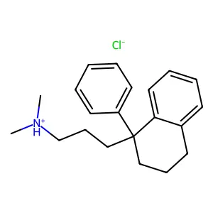dimethyl-[3-(1-phenyl-3,4-dihydro-2H-naphthalen-1-yl)propyl]azanium chloride structure