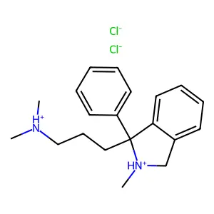 dimethyl-[3-(2-methyl-1-phenyl-2,3-dihydroisoindol-2-ium-1-yl)propyl]azanium dichloride structure