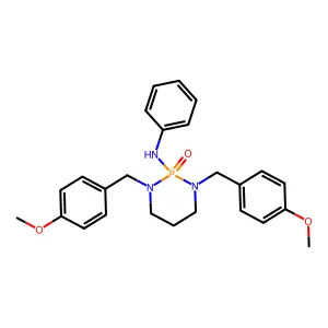 1,3-bis[(4-methoxyphenyl)methyl]-2-oxo-N-phenyl-1,3,2lambda5-diazaphosphinan-2-amine structure