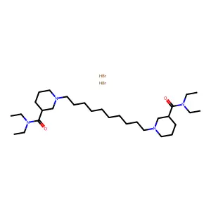 1-[10-[3-(diethylcarbamoyl)piperidin-1-yl]decyl]-N,N-diethylpiperidine-3-carboxamide;dihydrobromide structure