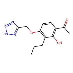 1-[2-hydroxy-3-propyl-4-(2H-tetrazol-5-ylmethoxy)phenyl]ethanone structure