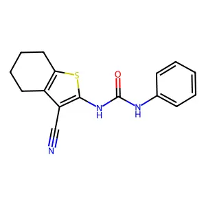 1-(3-cyano-4,5,6,7-tetrahydro-1-benzothiophen-2-yl)-3-phenylurea structure