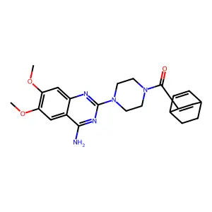 [4-(4-amino-6,7-dimethoxyquinazolin-2-yl)piperazin-1-yl]-(2-bicyclo[2.2.2]octa-2,5-dienyl)methanone structure