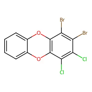 1,2-dibromo-3,4-dichlorodibenzo-p-dioxin structure
