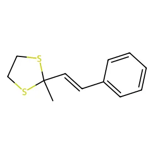 2-methyl-2-(2-phenylethenyl)-1,3-dithiolane structure