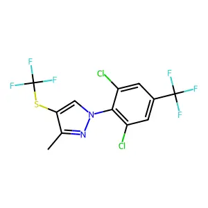 1-[2,6-dichloro-4-(trifluoromethyl)phenyl]-3-methyl-4-(trifluoromethylsulfanyl)pyrazole structure