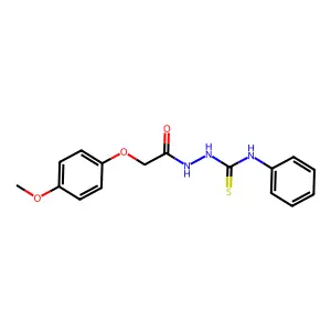 1-[[2-(4-methoxyphenoxy)acetyl]amino]-3-phenylthiourea structure