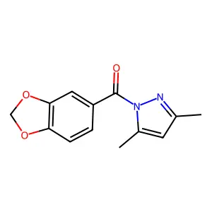 1,3-benzodioxol-5-yl-(3,5-dimethylpyrazol-1-yl)methanone structure