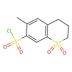 6-methyl-1,1-dioxo-3,4-dihydro-2H-thiochromene-7-sulfonyl chloride structure