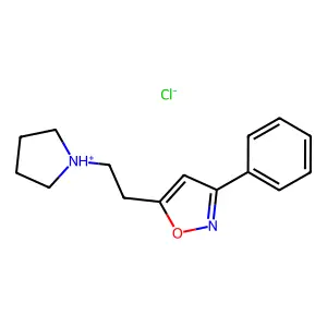 Isoxazole, 5-(2-pyrrolidinoethyl)-3-phenyl-, hydrochloride structure