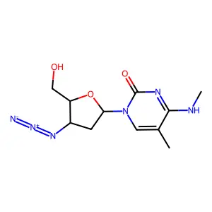 1-[(2R,4S,5S)-4-azido-5-(hydroxymethyl)oxolan-2-yl]-5-methyl-4-(methylamino)pyrimidin-2-one structure