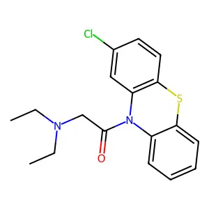 1-(2-chloro-10H-phenothiazin-10-yl)-2-(diethylamino)ethanone structure