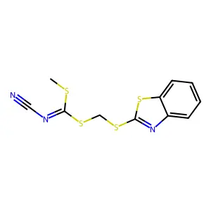 [1,3-benzothiazol-2-ylsulfanylmethylsulfanyl(methylsulfanyl)methylidene]cyanamide structure