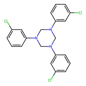 1,3,5-Triazine, 1,3,5-tris(3-chlorophenyl)hexahydro- structure