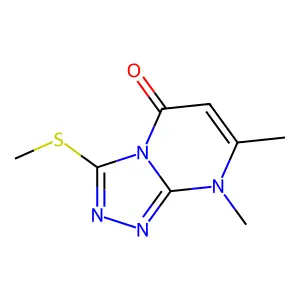 1,2,4-triazolo[4,3-a]pyrimidin-5(8H)-one, 7,8-dimethyl-3-(methylthio)- structure