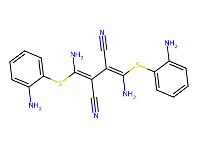 2,3-bis[amino-[(2-aminophenyl)thio]methylidene]butanedinitrile structure