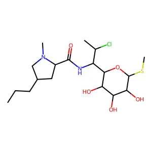 N-[2-chloro-1-(3,4,5-trihydroxy-6-methylsulfanyloxan-2-yl)propyl]-1-methyl-4-propylpyrrolidine-2-carboxamide structure