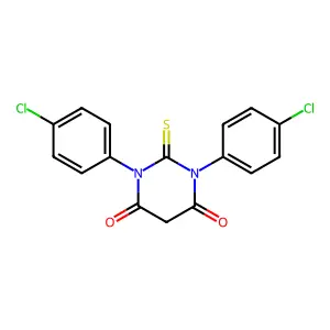1,3-bis(4-chlorophenyl)-2-sulfanylidene-1,3-diazinane-4,6-dione structure