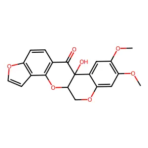 (1)Benzopyrano(3,4-b)furo(2,3-h)(1)benzopyran-6(6aH)-one,12,12a-dihydro-6a-hydroxy-8,9-dimethoxy-, (6aS-cis)- structure