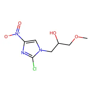 1-(2-chloro-4-nitroimidazol-1-yl)-3-methoxypropan-2-ol structure