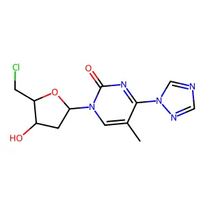 1-[(2R,4S,5S)-5-(chloromethyl)-4-hydroxyoxolan-2-yl]-5-methyl-4-(1,2,4-triazol-1-yl)pyrimidin-2-one structure