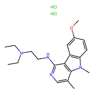 1,2-Ethanediamine, N,N-diethyl-N'-(8-methoxy-4,5-dimethyl-5H-pyrido(4,3-b)indol-1-yl)-, dihydrochloride structure