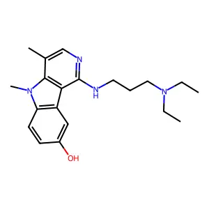 1-((3-(Diethylamino)propyl)amino)-4,5-dimethyl-5H-pyrido(4,3-b)indol-8-ol structure