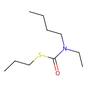 S-propyl N-butyl-N-ethylcarbamothioate structure