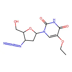 1-[(2R,4S,5S)-4-azido-5-(hydroxymethyl)oxolan-2-yl]-5-ethoxypyrimidine-2,4-dione structure
