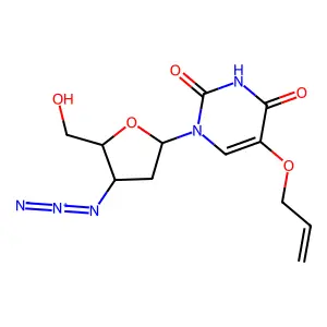 1-[(2R,4S,5S)-4-azido-5-(hydroxymethyl)oxolan-2-yl]-5-prop-2-enoxypyrimidine-2,4-dione structure