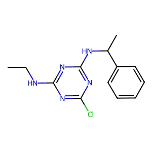 1,3,5-Triazine-2,4-diamine, 6-chloro-N-ethyl-N'-(1-phenylethyl)- structure
