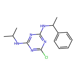 1,3,5-Triazine-2,4-diamine, 6-chloro-N-(1-methylethyl)-N'-(1-phenylethyl)- structure