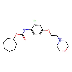 p-(2-Morpholinoethoxy)carbanilic acid cycloheptyl ester hydrochloride structure