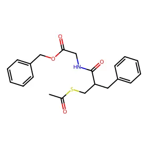 benzyl 2-[[(2S)-2-(acetylsulfanylmethyl)-3-phenylpropanoyl]amino]acetate structure