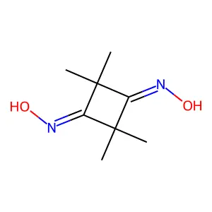 N-(3-hydroxyimino-2,2,4,4-tetramethylcyclobutylidene)hydroxylamine structure
