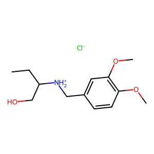 1-BUTANOL, 2-(((3,4-DIMETHOXYPHENYL)METHYL)AMINO)-, HYDROCHLORIDE, (S)- structure