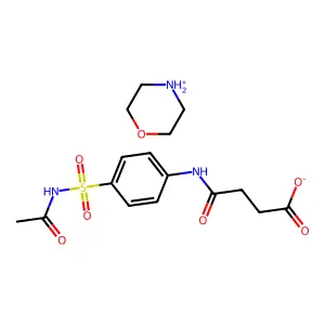 4-[4-(acetylsulfamoyl)anilino]-4-oxobutanoatemorpholin-4-ium structure