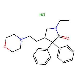 1-ethyl-4-(2-morpholin-4-ylethyl)-3,3-diphenylpyrrolidin-2-onehydrochloride structure