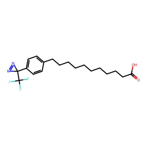11-[4-[3-(trifluoromethyl)diazirin-3-yl]phenyl]undecanoic acid structure