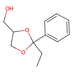 (2-ethyl-2-phenyl-1,3-dioxolan-4-yl)methanol structure