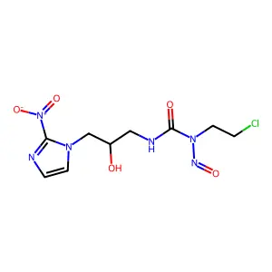 1-(2-chloroethyl)-3-[2-hydroxy-3-(2-nitroimidazol-1-yl)propyl]-1-nitrosourea structure