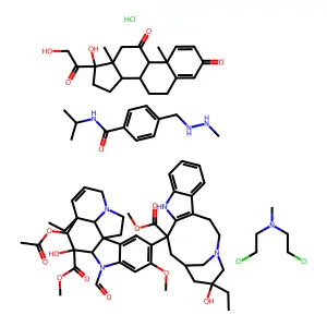 Vincristine-prednisone-nitrogen mustard-procarbazine mixt structure